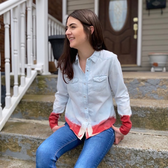 AMERICAN FLAG GRAPHIC BACK SHIRT (one of a kind) - Picture 2 of 8